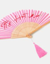 Stripe Slogan Foldable Fan, , large