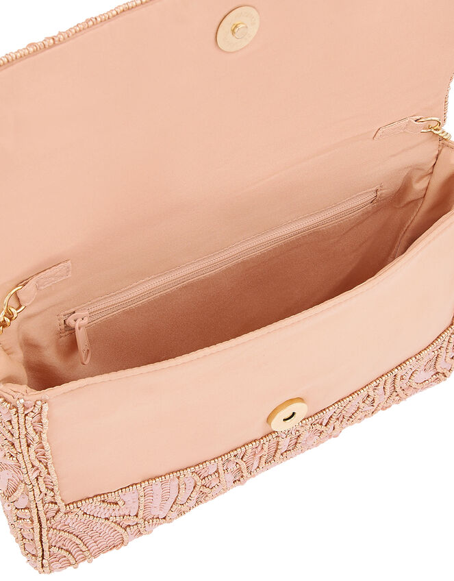 Sequin Floral Clutch Bag, Pink (PALE PINK), large