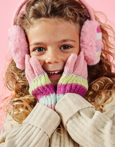 Stripe Knit Gloves, Multi (BRIGHTS-MULTI), large