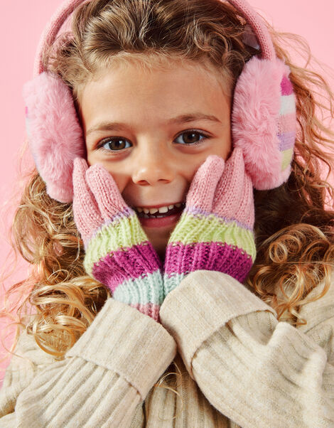 Stripe Knit Gloves, Multi (BRIGHTS-MULTI), large