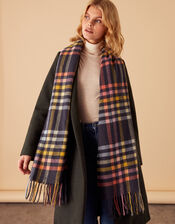 Daisy Multi Check Blanket Scarf, , large