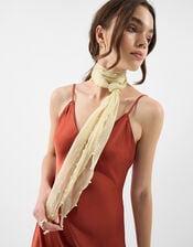 Pearl-Edged Sheer Scarf, Natural (CHAMPAGNE), large