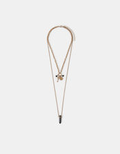 Layered Key Charm Necklace, , large