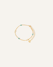14ct Gold-Plated Aventurine Bracelet, , large
