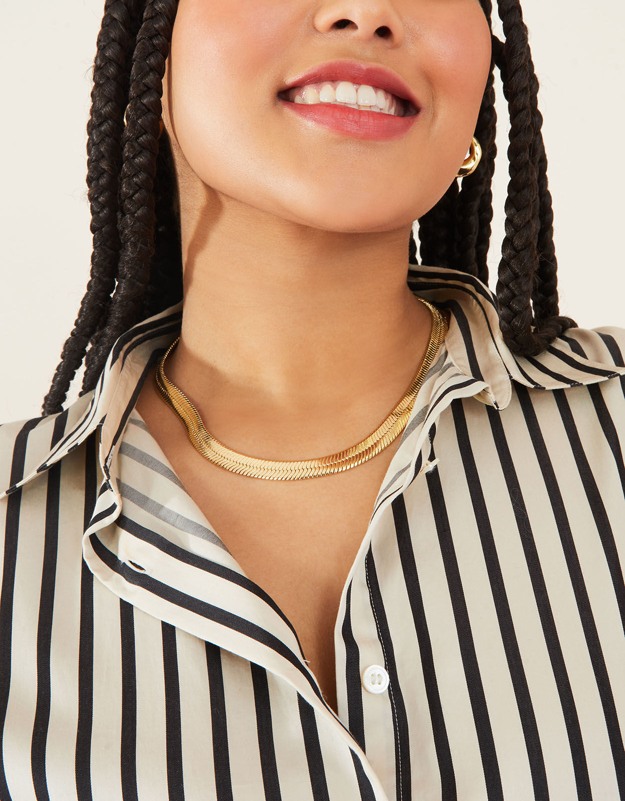14ct Gold Plated Snake Chain Collar Necklace
