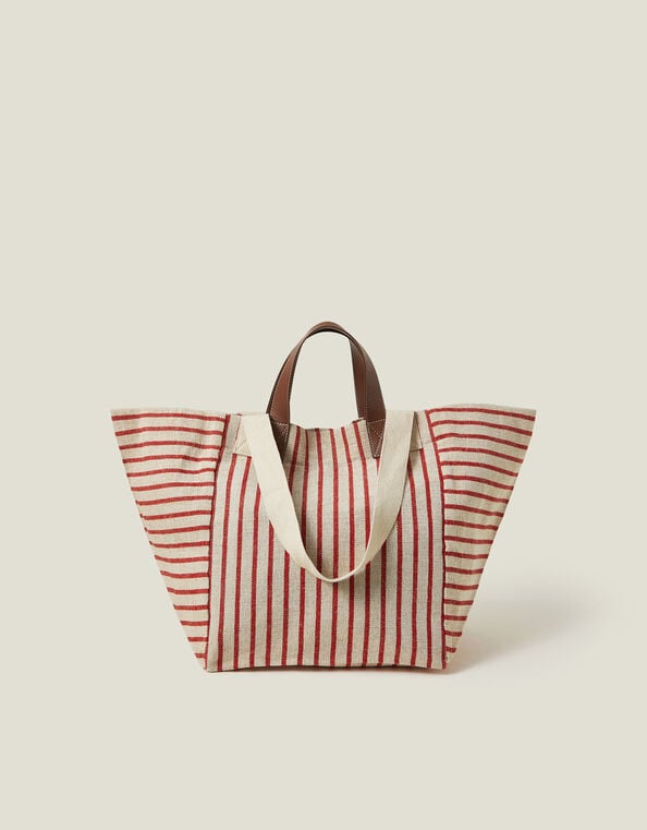 Large Stripe Canvas Tote Bag, , large