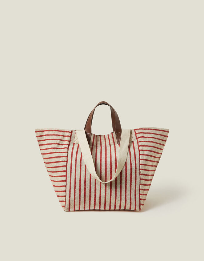 Large Stripe Canvas Tote Bag, , large