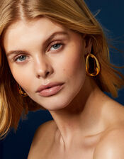14ct Gold-Plated Molten Loop Stud Earrings, , large
