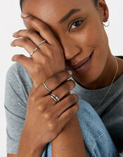 Platinum-Plated Ring Set, Silver (SILVER), large