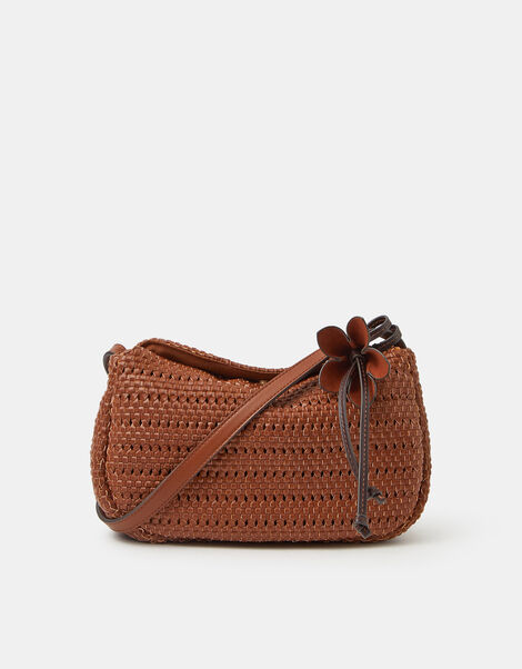 Woven Crossbody Bag, Tan (TAN), large