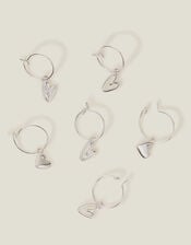 3-Pack Heart Hoop Earrings, , large