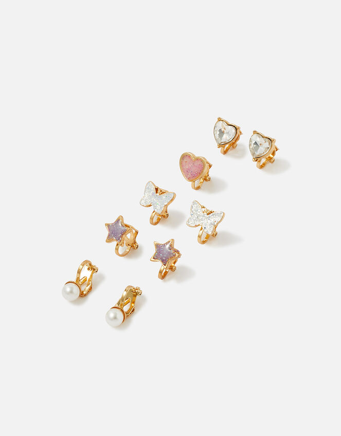 Girls Butterfly Clip-On Earrings 5 Pack, , large