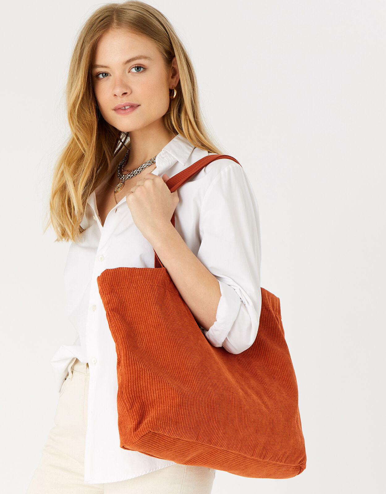 Cord Shopper Bag Orange