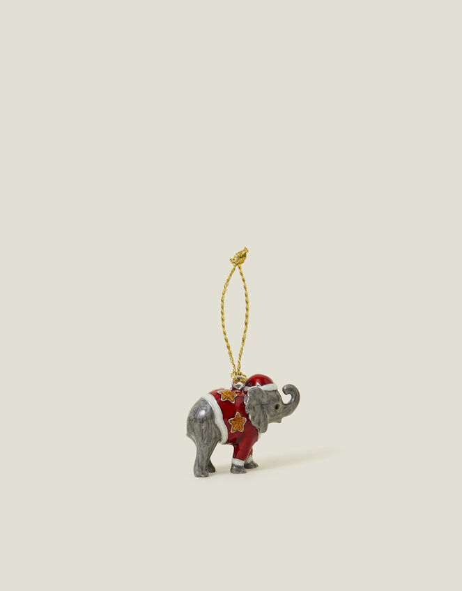 Elephant Santa Christmas Tree Decoration, , large