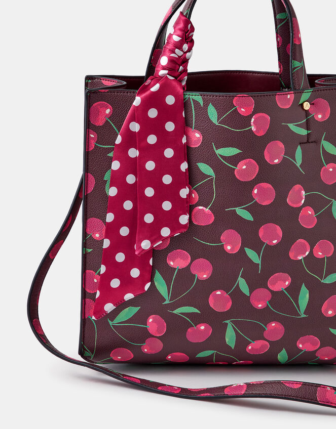 Cherry Print Handbag, , large