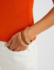 6-Pack Mixed Metal Bangles Gold, , large