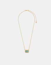 14ct Gold-Plated Amazonite Slice Pendant Necklace, , large