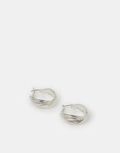 Twisted Ridge Hoop Earrings, , large