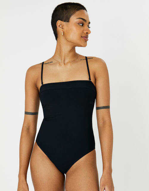 Bandeau Swimsuit, Black (BLACK), large