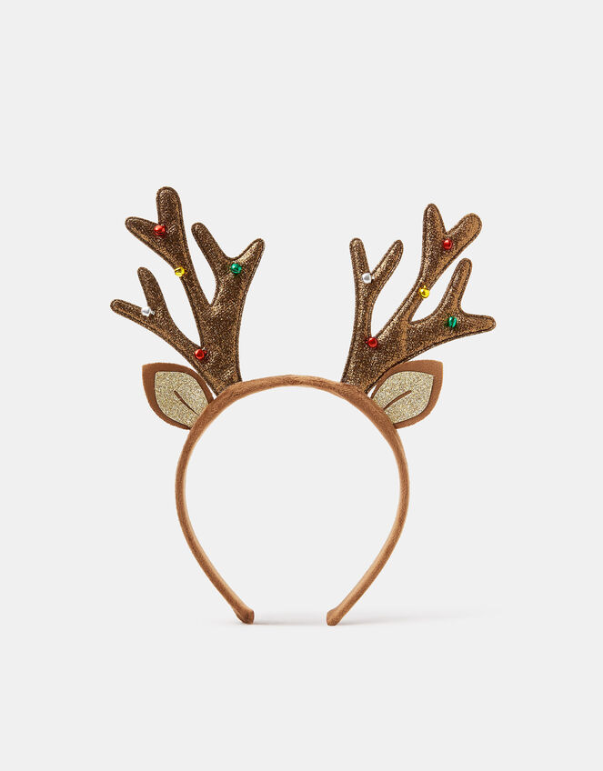 Glitter Reindeer Antlers Headband, , large