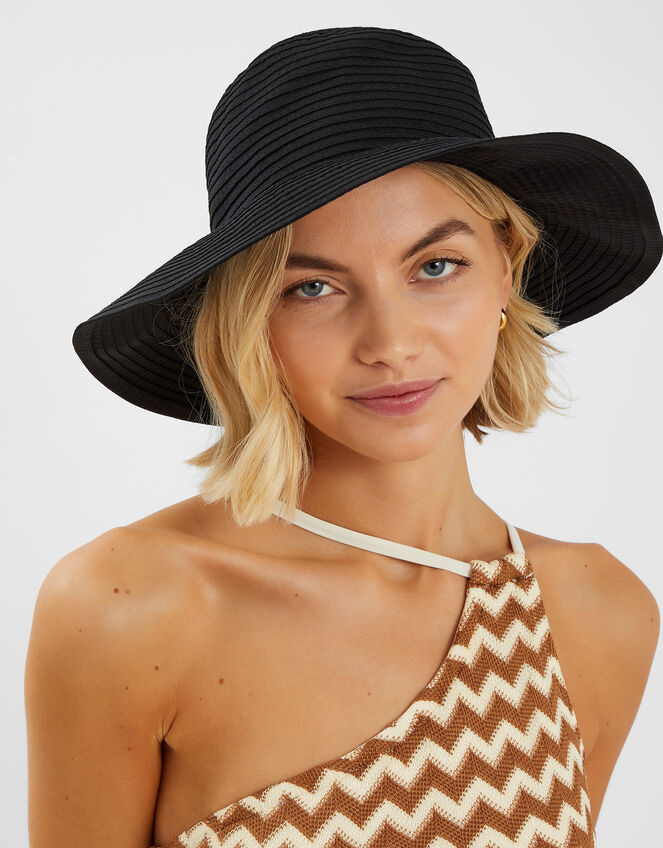 Packable Ribbed Bucket Hat Black, , large