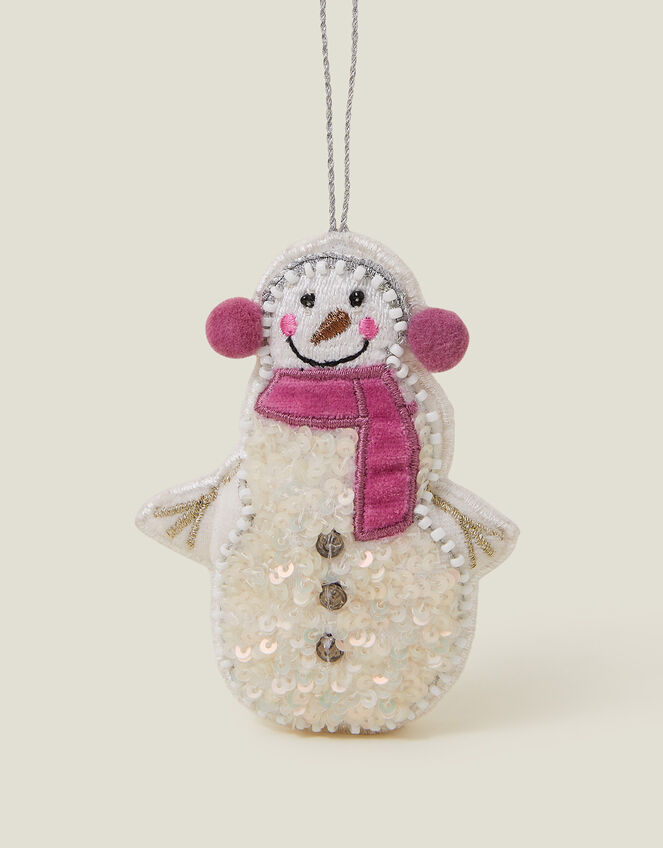 Happy Snowman Hanging Decoration, , large