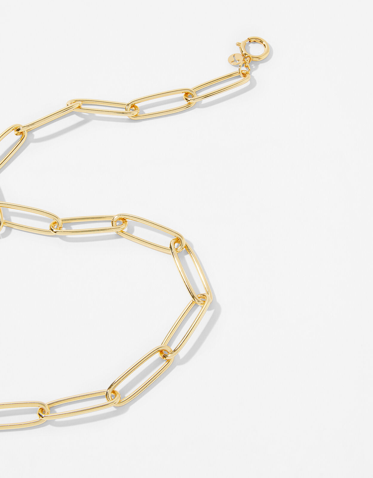 Gold-Plated Long Link Chain Necklace 