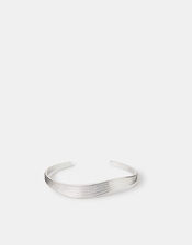 Sterling Silver-Plate Wave Cuff Bracelet, , large