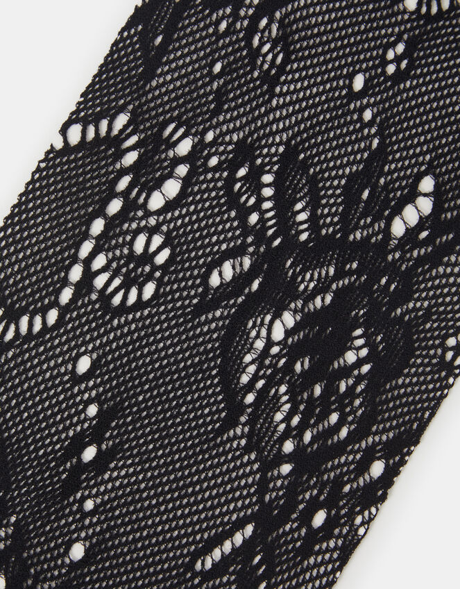 20 Denier Control Top Lace Tights, , large