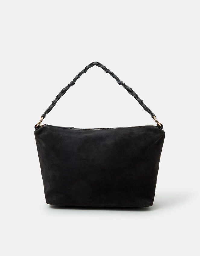Braided Strap Suede Shoulder Bag, , large
