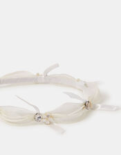 Girls Embellished Ribbon Headband, , large