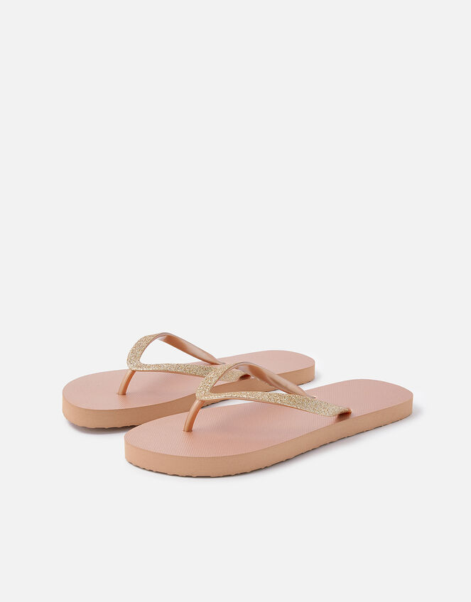 Glitter Flip Flops, Nude (NUDE), large
