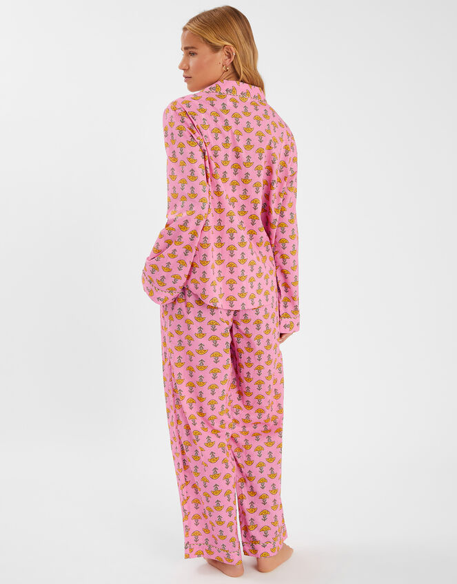 Marigold Print Long Pyjamas Set, Pink (PINK), large