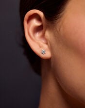 Sterling Silver Star Stud Earrings, , large