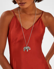 Long Elephant Pendant Necklace, , large