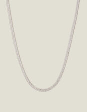 Sterling Silver-Plated Omega Chain Necklace, , large