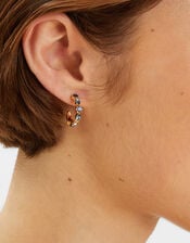 Mini Gemstone Hoop Earrings Blue, , large