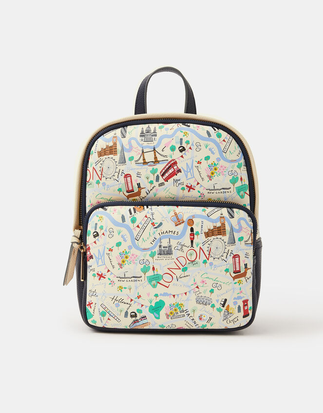 Small London Map Print Backpack, , large