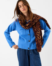 Leopard Print Blanket Scarf, , large