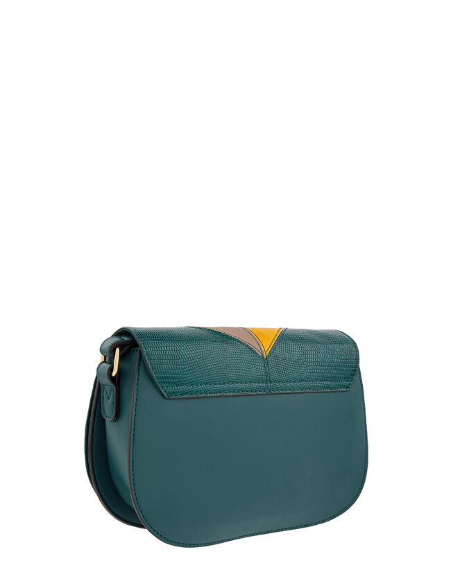 Polly Patchwork Cross-Body Bag, Green (GREEN), large