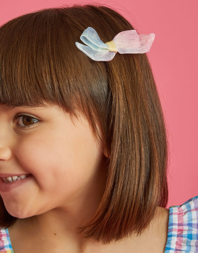 2-Pack Girls Ombre Bow Hair Clips, , large