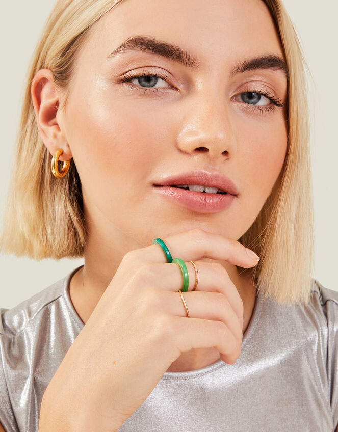 Mixed Rings 6 Pack, Green (GREEN), large