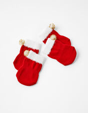 Santa Dog Booties, Red (RED), large