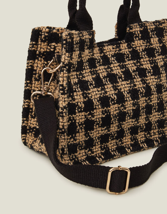 Small Houndstooth Cross-Body Bag, , large