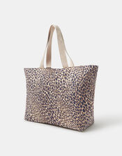 Leopard Print Beach Tote Bag, , large