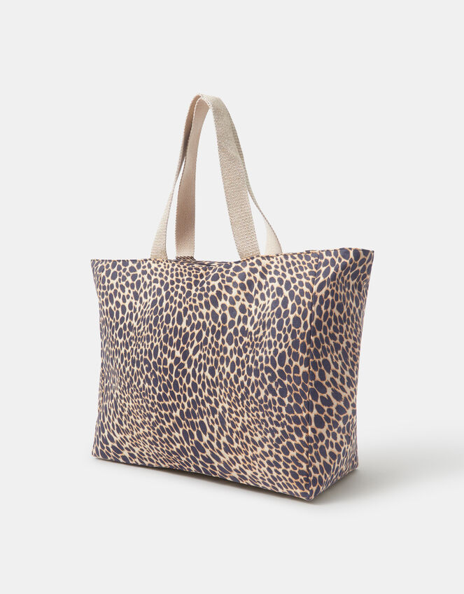 Leopard Print Beach Tote Bag, , large