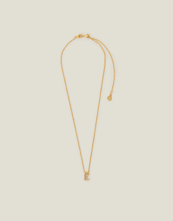 14ct Gold-Plated Sparkle Initial Necklace, Gold (GOLD), large