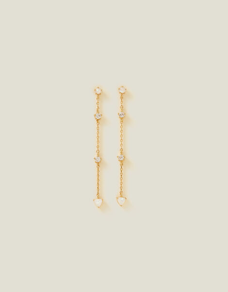 14ct Gold-Plated Opal Long Drop Earrings, , large