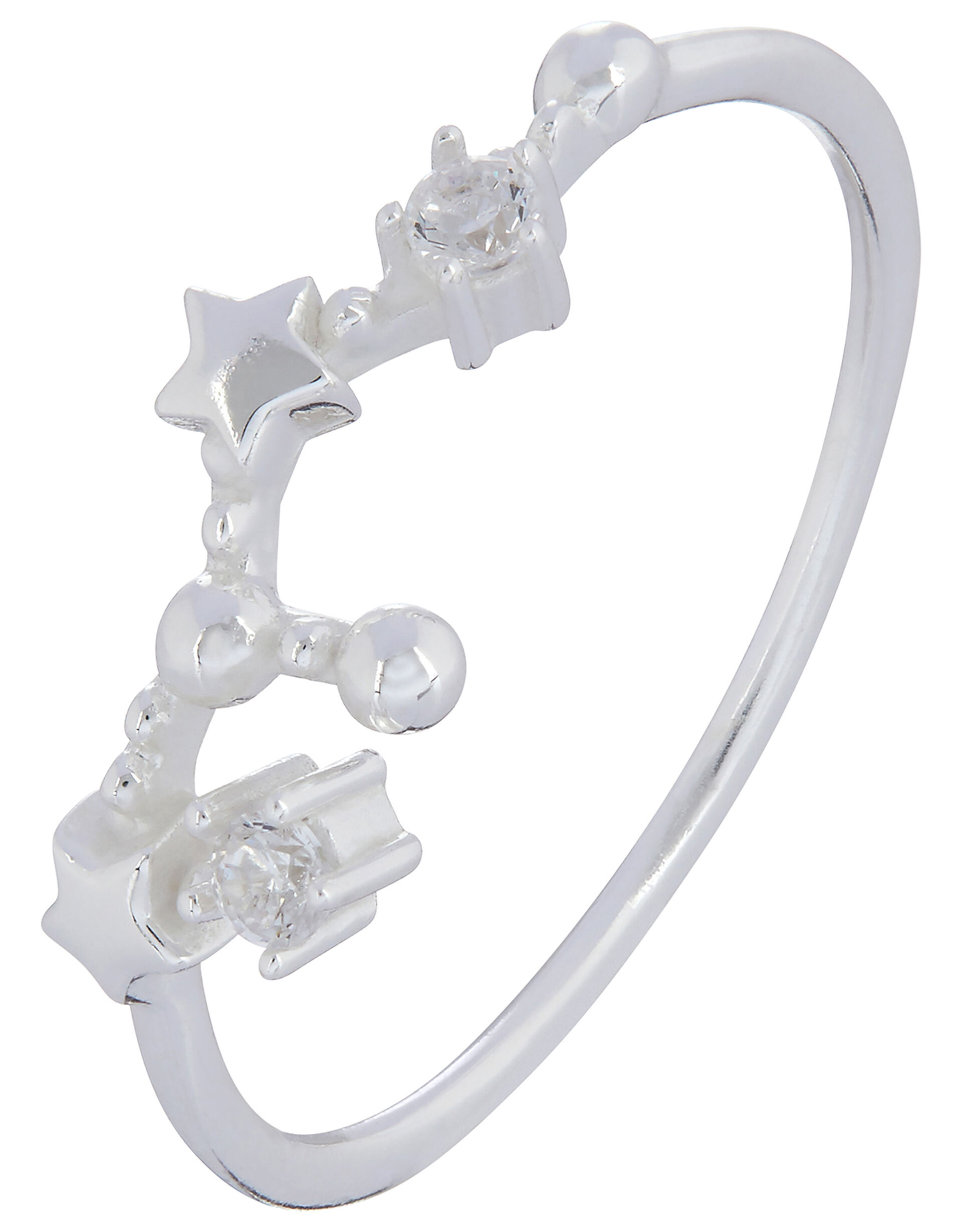 Sterling Silver Constellation Ring - Leo, White (ST CRYSTAL), large