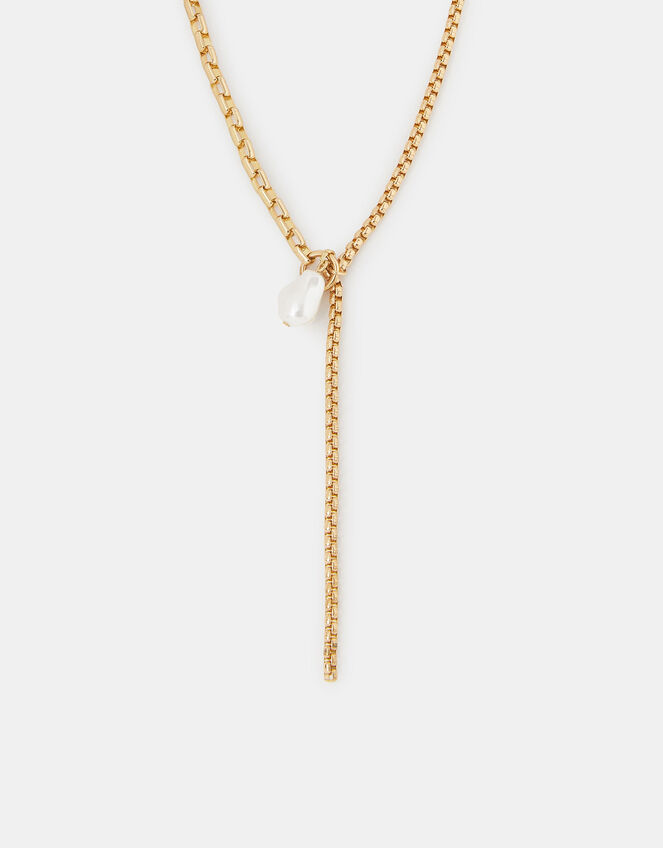 Pearl Charm Lariat Necklace, , large